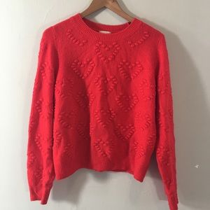 heart texture sweater